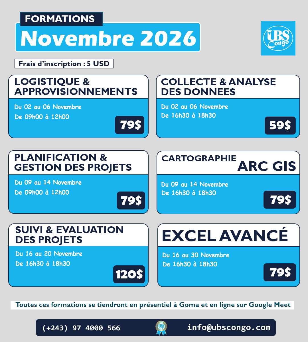 Programme de Formations Novembre 2026